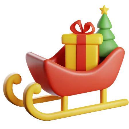 Santa Sleigh  3D Icon