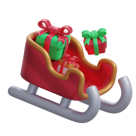 Santa Sleigh  3D Icon