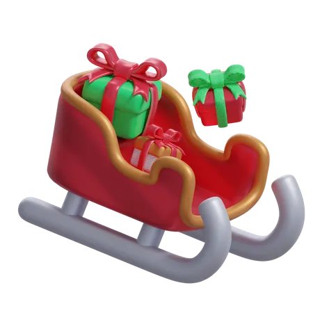 Santa Sleigh  3D Icon