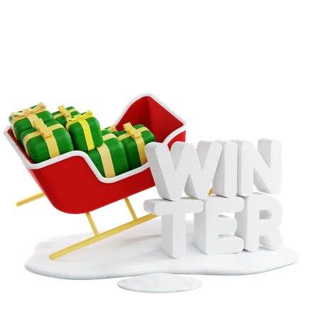 Santa Sleigh  3D Illustration