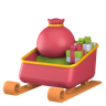 santa sleigh emoji 3d