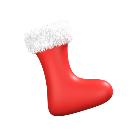 Santa Sock  3D Illustration
