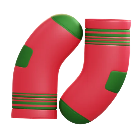 Santa Socks  3D Illustration