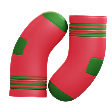Santa Socks 3D Illustration