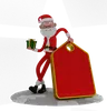 Santa Standing And Holding Christmas Gift