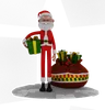 Santa Standing And Holding Gift