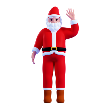 Santa waiving hand  3D Illustration