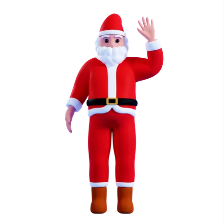 Santa waiving hand  3D Illustration