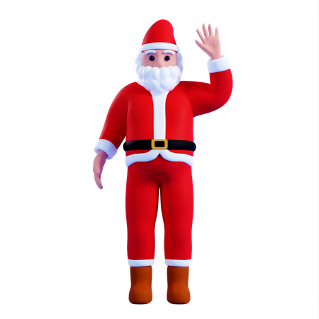 Santa waiving hand 3D Illustration