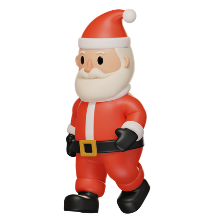 Santa Walking  3D Illustration