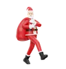 Santa Walking With Gifts Bag