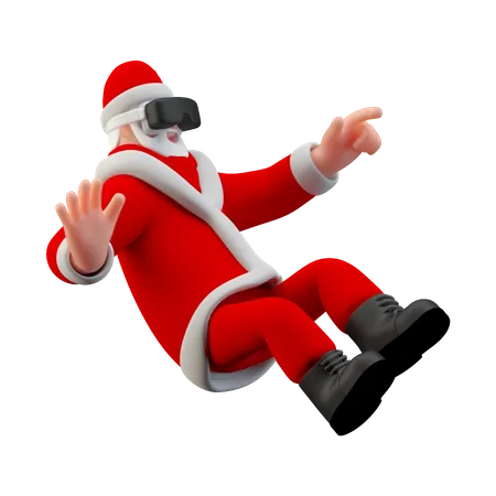 Santa wearing Vr glasses  3D Illustration