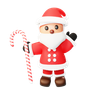santa with candy cane 3d images