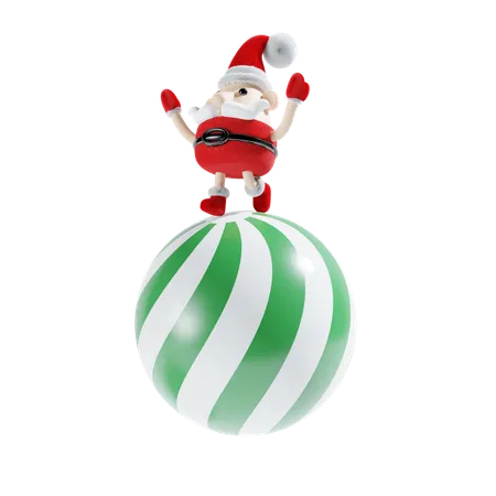 Santa With Decoration Ball  3D Illustration