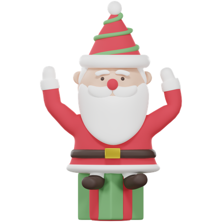 Santa With Gift  3D Icon
