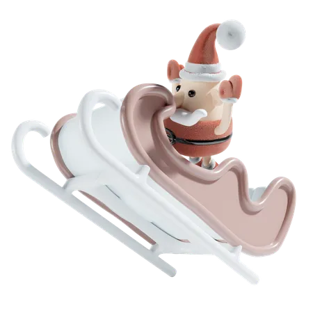 Santa With Sledge  3D Icon