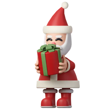 Santaclaus Give Gift  3D Icon
