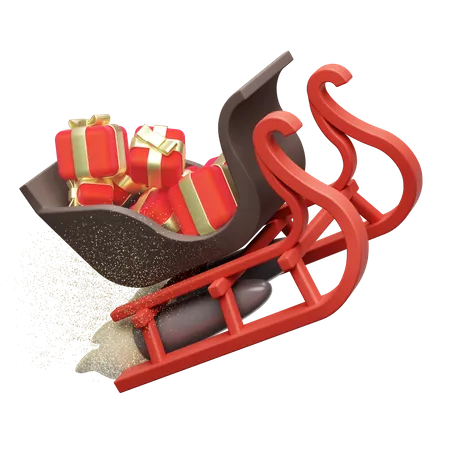 Santas Sleigh  3D Icon