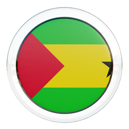 Sao Tome and Principe Round Flag  3D Icon