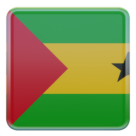 Sao Tome and Principe Square Flag  3D Icon