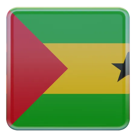 Sao Tome and Principe Square Flag  3D Icon