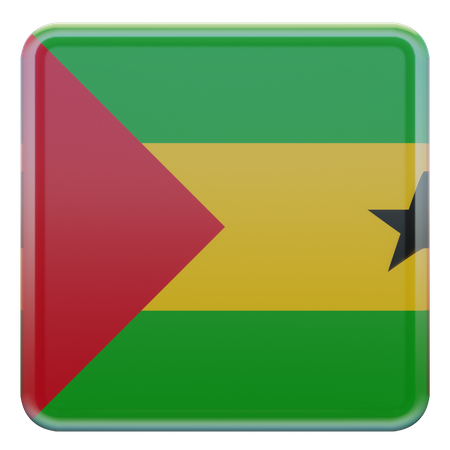 Sao Tome and Principe Square Flag 3D Icon
