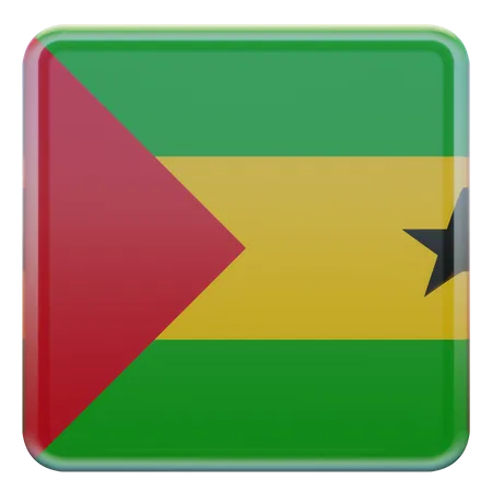 Sao Tome and Principe Square Flag 3D Icon