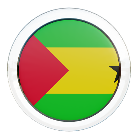 Drapeau rond de Sao Tomé et Principe  3D Icon