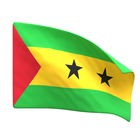 Drapeau Sao Tomé-et-Principe  3D Icon