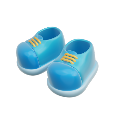 Sapatos de bebê azuis  3D Icon