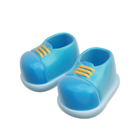 Sapatos de bebê azuis  3D Icon