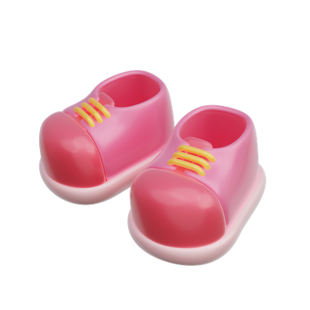 Sapatos de bebê rosa  3D Icon