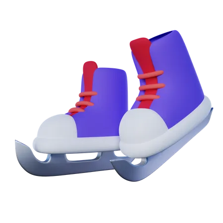 Ilustra O 3 D De Sapatos De Skate No Gelo 3D Icon