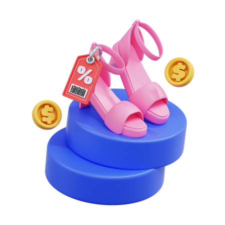 Desconto em sapatos  3D Icon