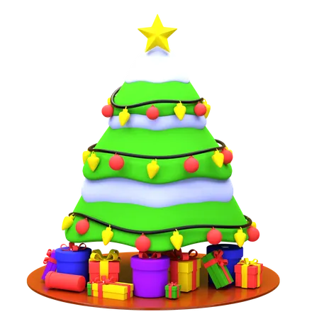 Sapin de Noël avec coffrets cadeaux  3D Icon