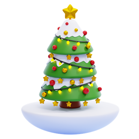 Arbre de Noël avec de la neige  3D Icon