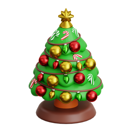 Arbre de Noël avec ornement  3D Icon