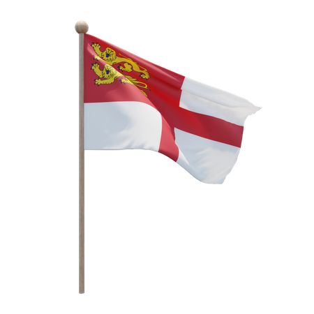 Mât de drapeau de Sark  3D Flag