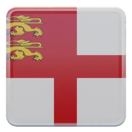 Sark Quadratische Flagge  3D Icon
