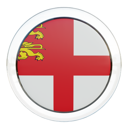 Sark Round Flag  3D Icon