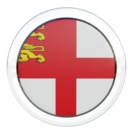 Sark Round Flag  3D Icon