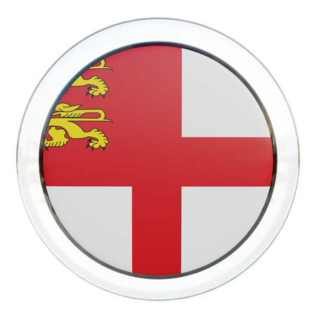 Sark Round Flag 3D Icon