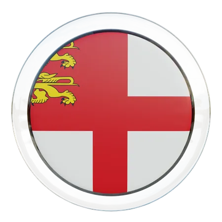 Sark Runde Flagge  3D Icon
