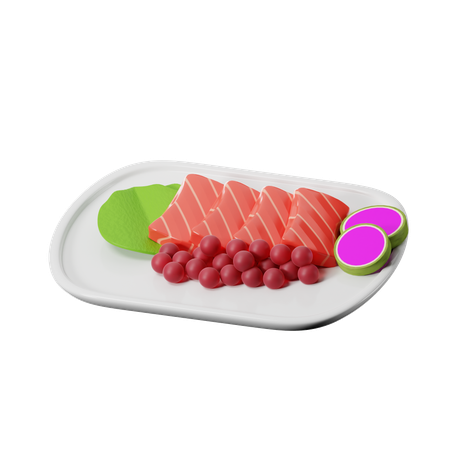 Comida Japonesa Sashimi  3D Icon