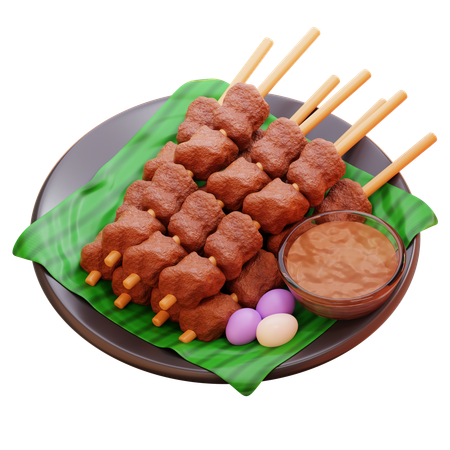 사테  3D Icon