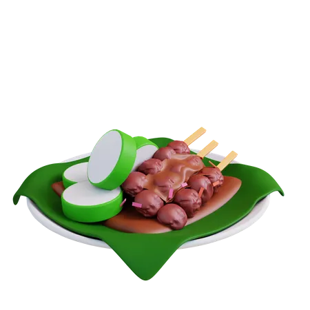 Comida satay  3D Icon