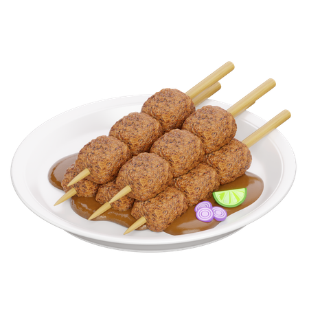 チキンサテ  3D Icon
