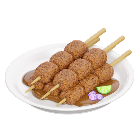 Sate Ayam  3D Icon