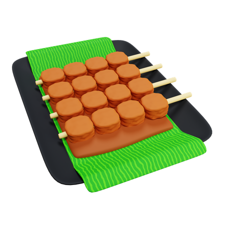 Sate Indonesian Satay Food  3D Icon