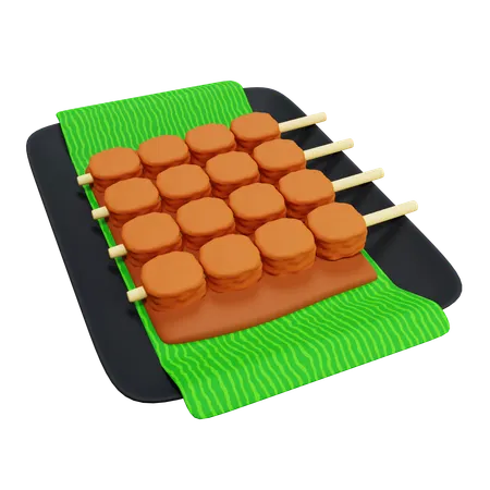 Sate Indonesian Satay Food  3D Icon
